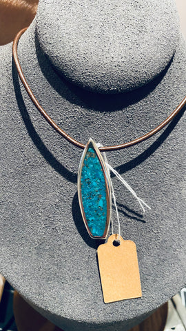 Campitos Inlay Turquoise Surfboard Pendant
