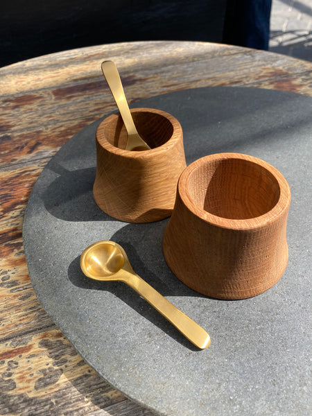 Pinch Bowls Set with Brass Spoons