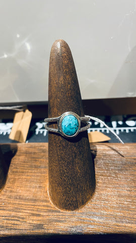 Hubei Turquoise Sterling Silver Ring, Size 6.50